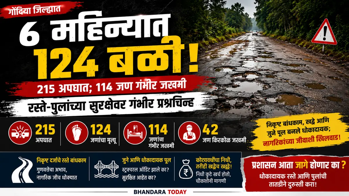 Gondia News : 124 Killed in 8 Months; Serious Questions Over Road and Bridge Safety