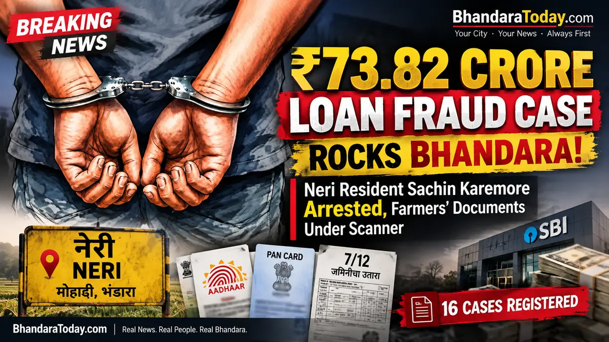 ₹73.82 Crore Loan Fraud Case: Bhandara’s Neri Resident Sachin Karemore Arrested, Farmers’ Documents Allegedly Misused