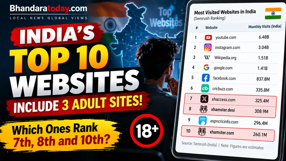 India’s Top 10 Websites Include 3 Adult Sites! Which Ones Rank 7th, 8th and 10th?