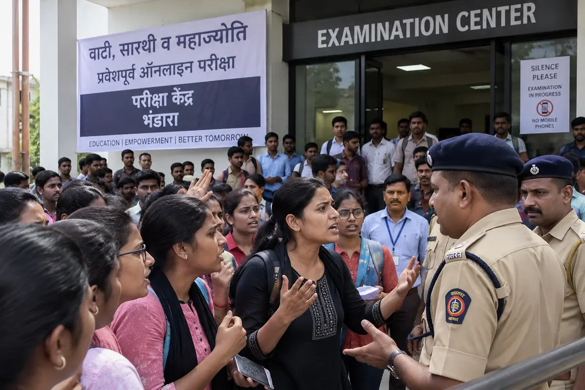 Power Cut Disrupts Online Exam in Bhandara, Candidates Protest; Re-Exam Scheduled for September 24