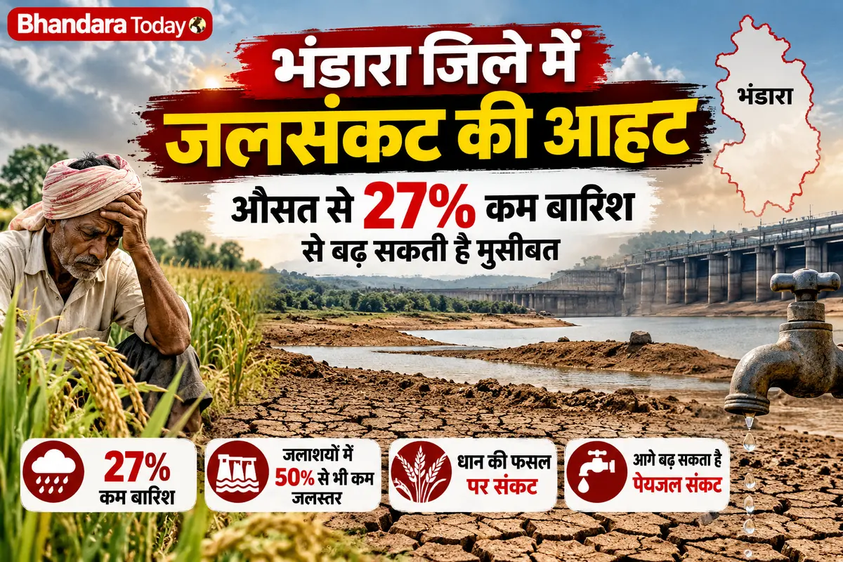 Bhandara News: Water Crisis Looms as District Records 27% Less Rainfall Than Average