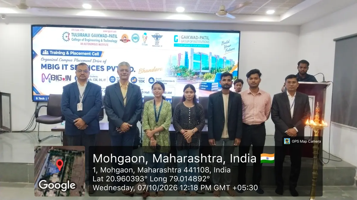 TGP-CET Hosts MBIG IT Campus Placement Drive in Nagpur
